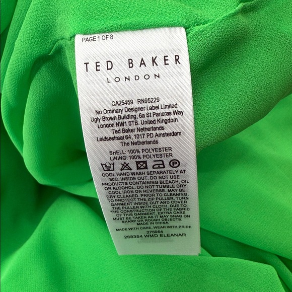 NWT Ted Baker Eleanar Cowl Neck Sleeveless Midi Slip Dress SIZE 2 - Picture 14 of 14